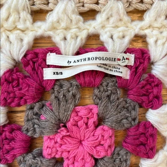 Anthropologie Crochet Granny Square Cardigan - Picture 2 of 6